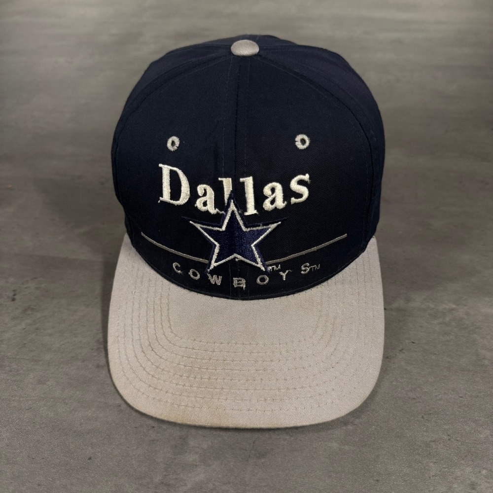 Vintage Dallas Cowboys Snapback Hat Blue Silver Gray Trucker Cap Football NFL